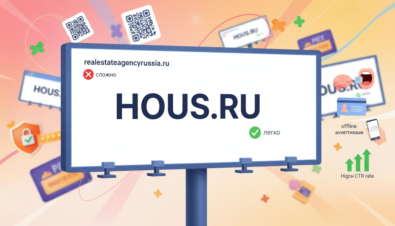 HOUS . RU - преимущество короткого домена в рекламе